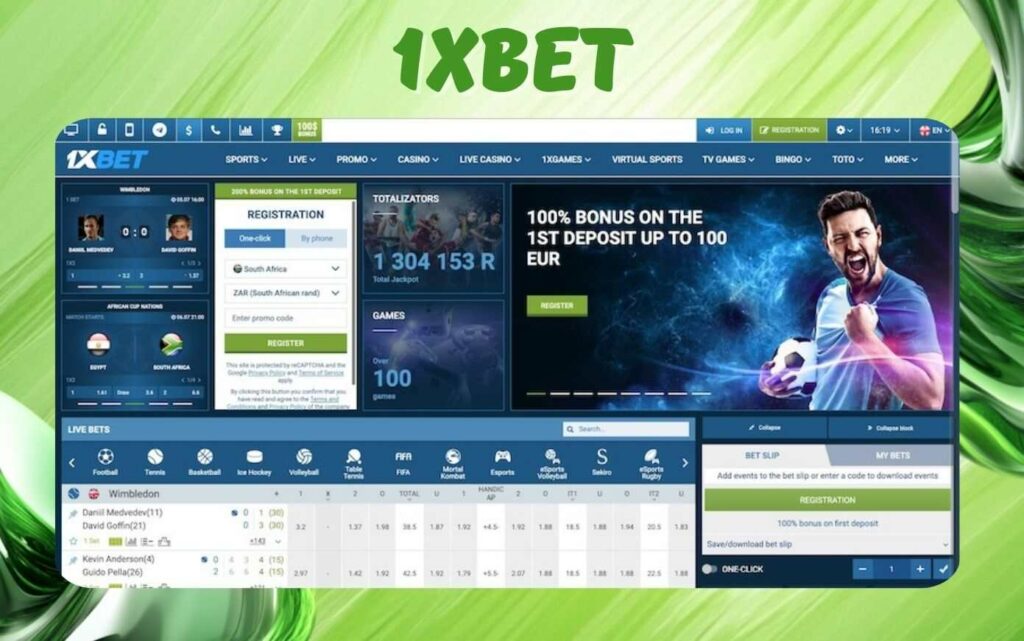 1xBet website betting features overview