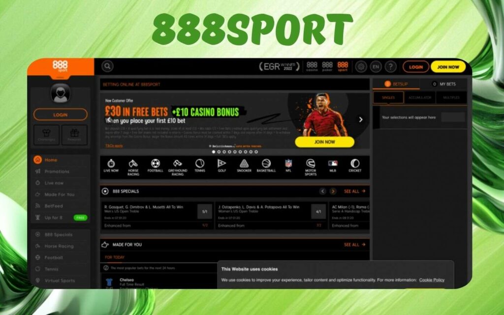 888sport sports betting website features