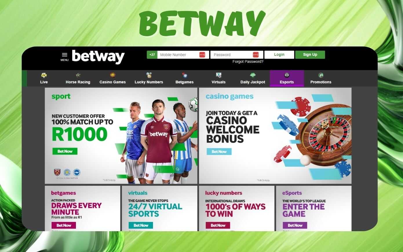 how to bet at Betway website instruction