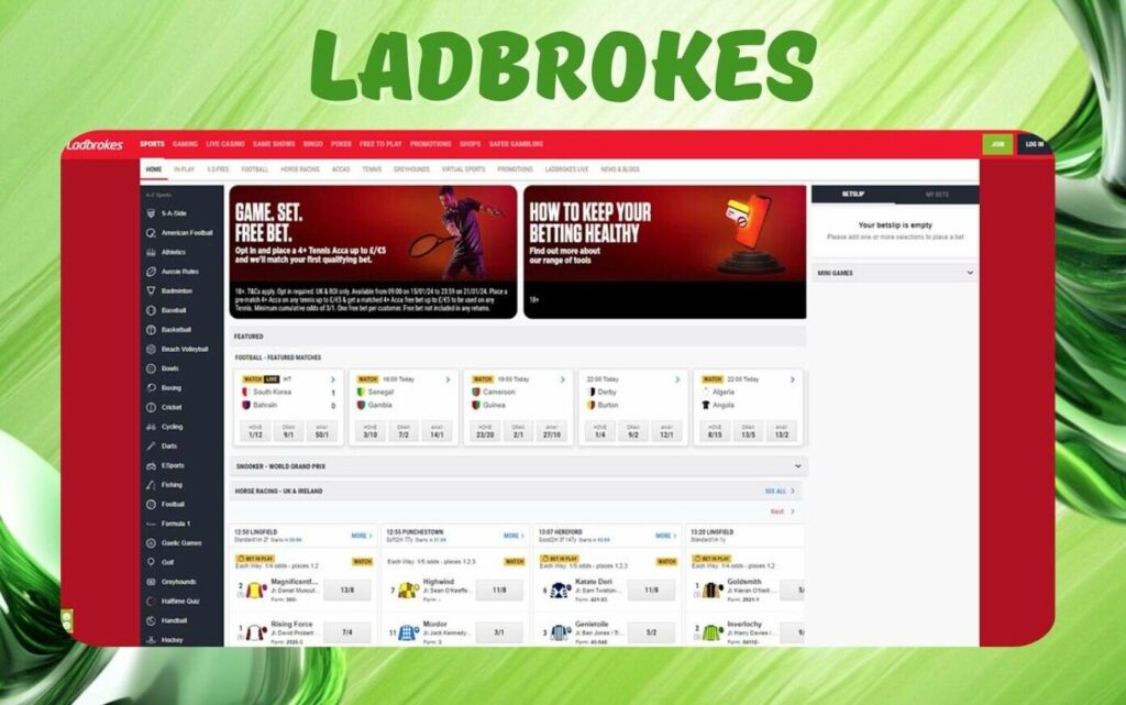 Ladbrokes sports betting website features