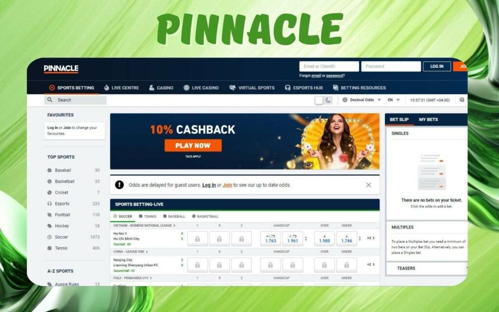 Pinnacle website for online gambling