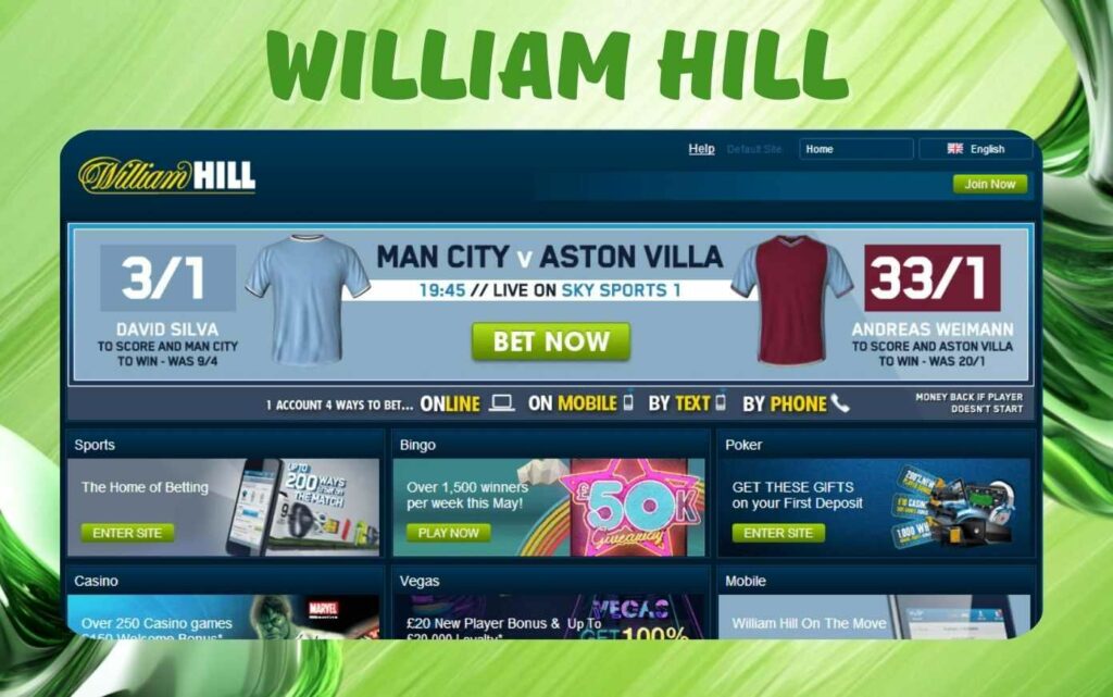 William Hill sports betting website overview